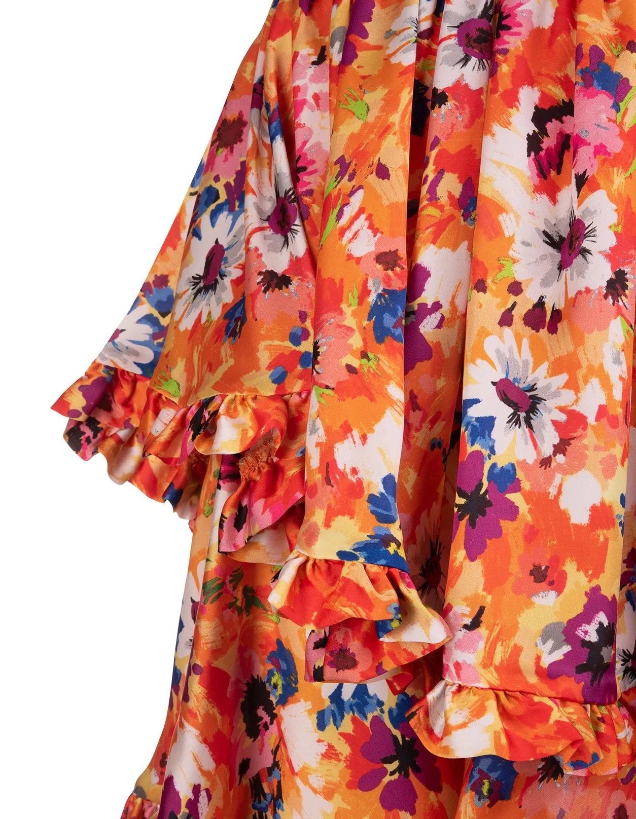 MSGM Floral Print Frill Mini Skirt