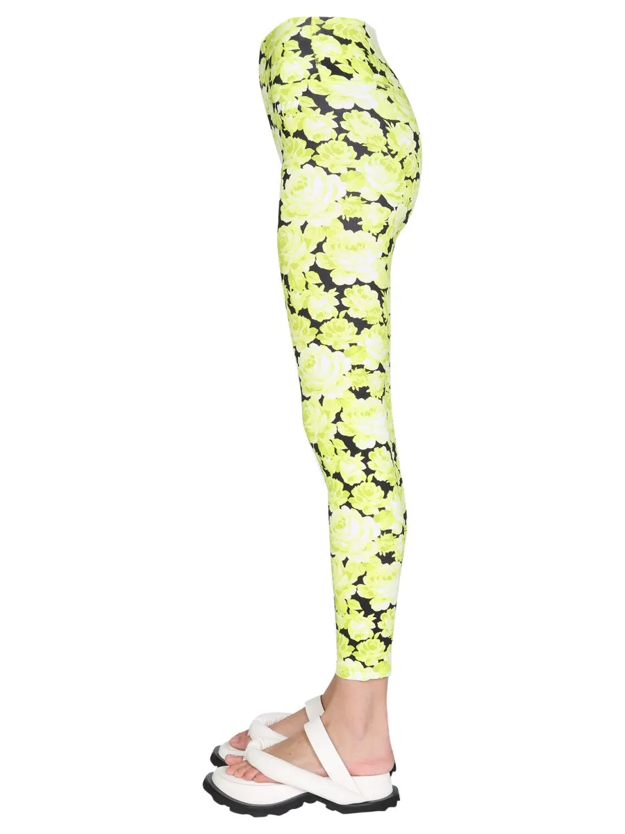 MSGM Floral Print High Waist Leggings