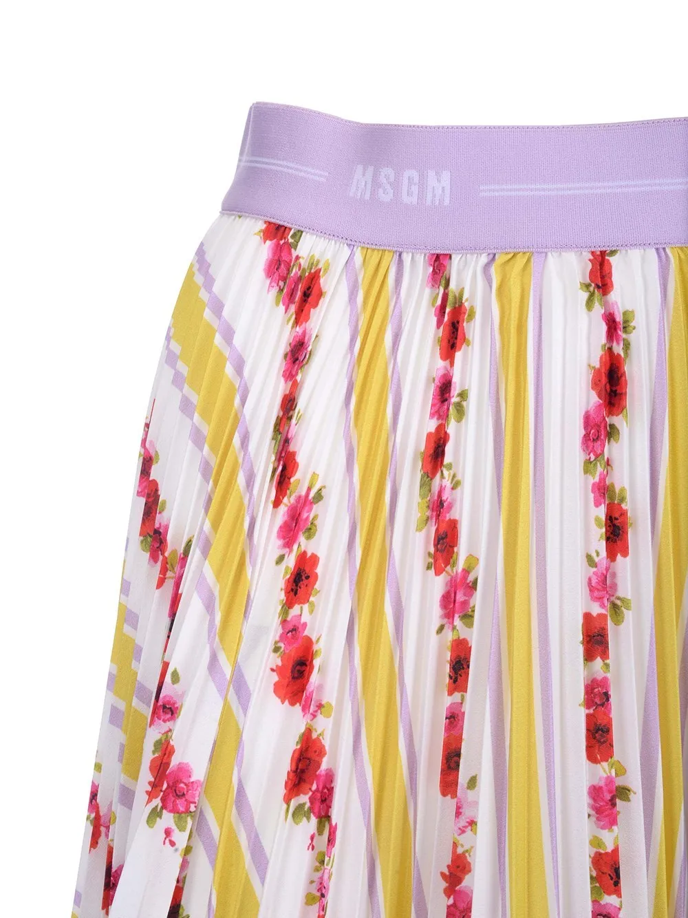 MSGM Floral Printed Midi Skirt