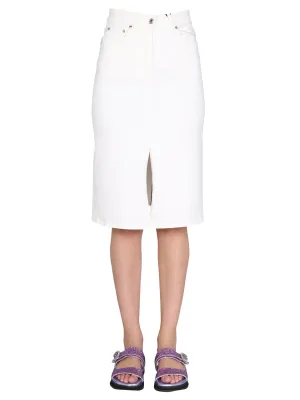 MSGM Front Slit Denim Skirt