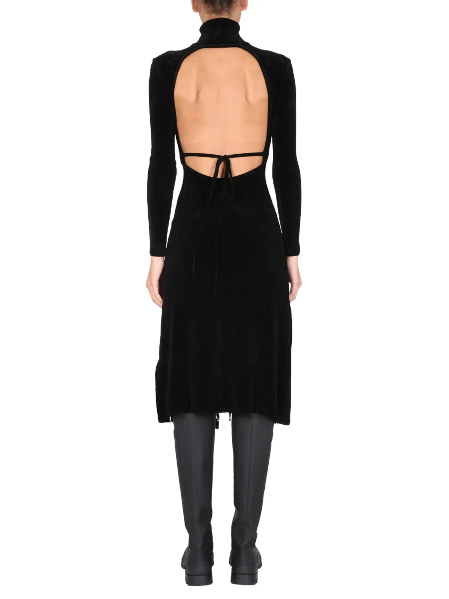 MSGM High-Neck Ribbed Dress