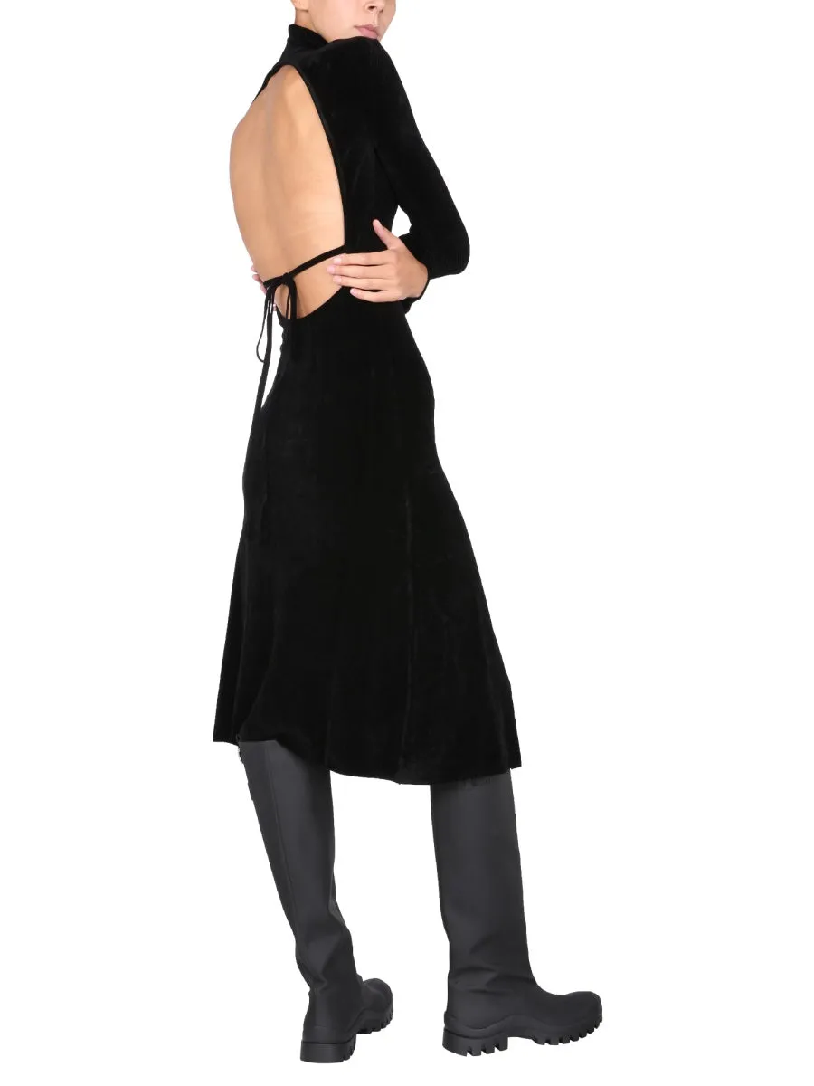 MSGM High-Neck Ribbed Dress