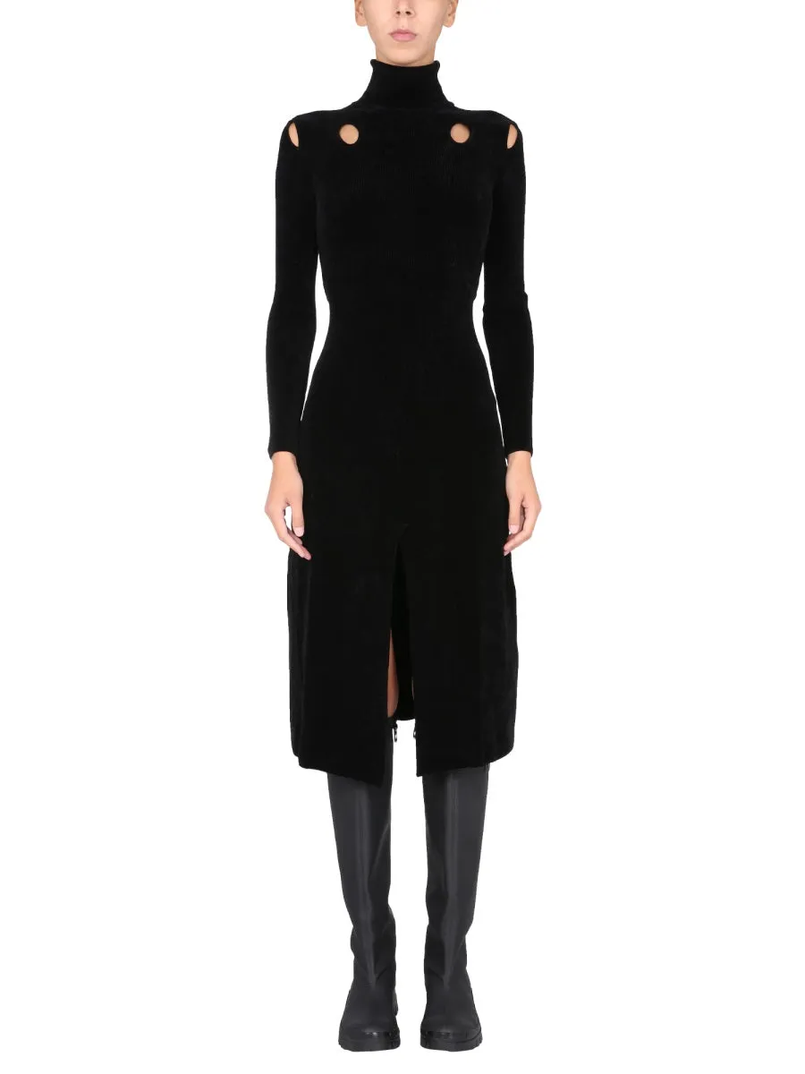 MSGM High-Neck Ribbed Dress