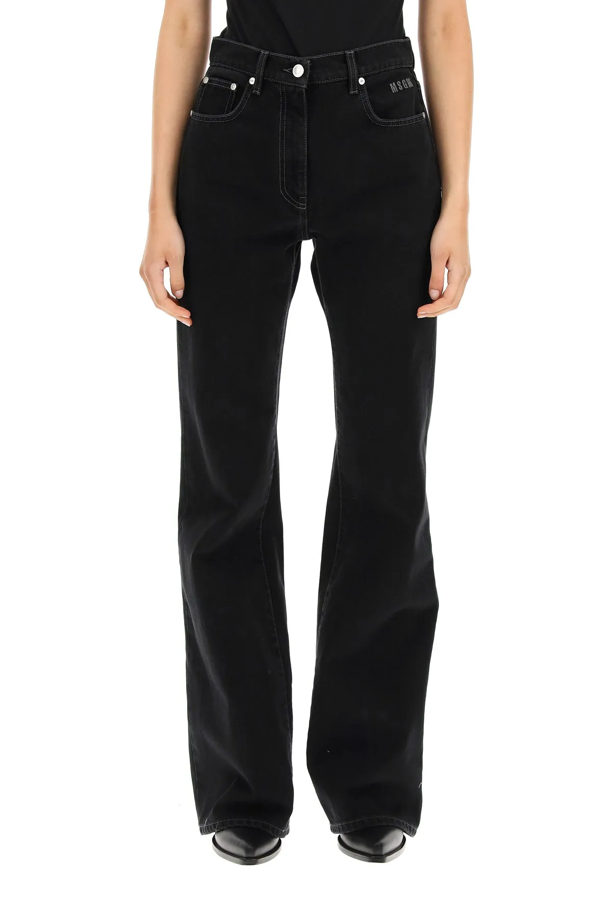 MSGM High Waist Straight Leg Jeans