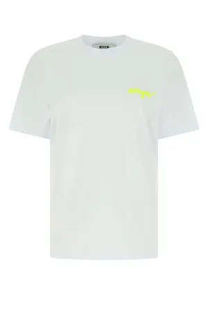 MSGM Logo Embroidered Crewneck T-Shirt