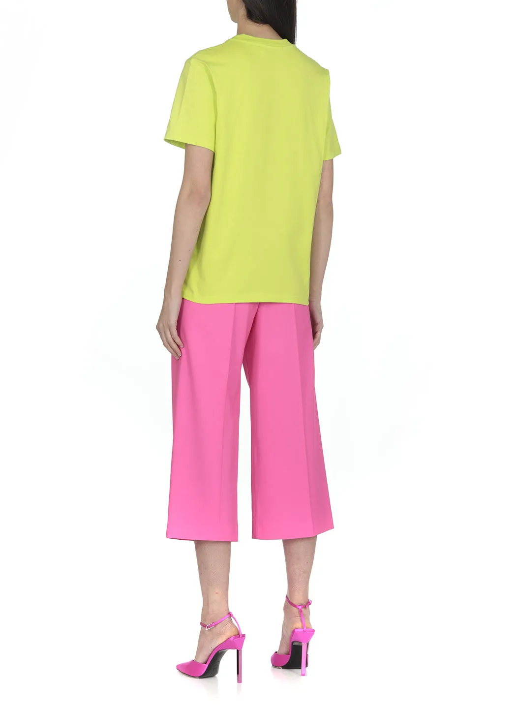 MSGM Logo Print Crewneck T-Shirt