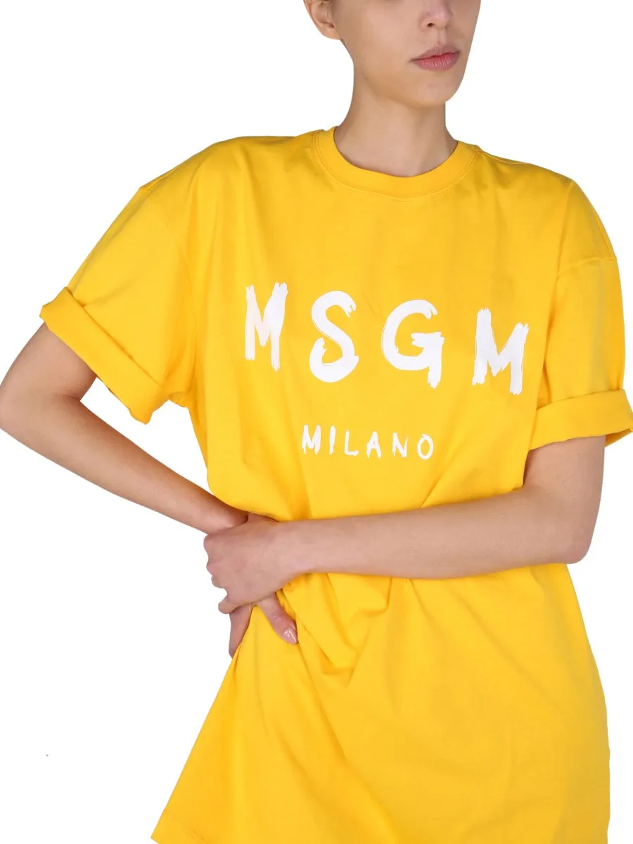 MSGM Logo Print T-Shirt Dress