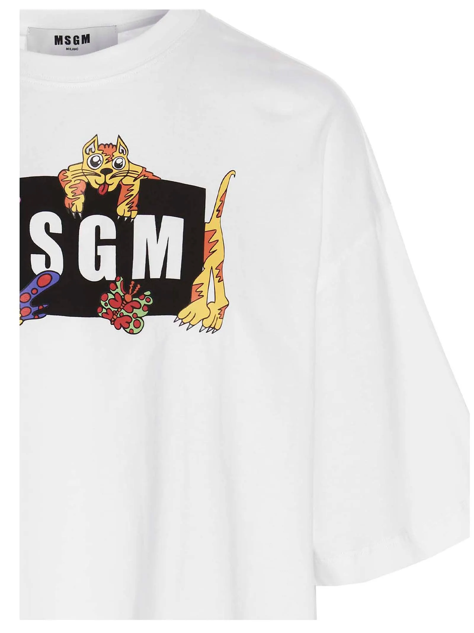 MSGM Logo Printed Crewneck T-Shirt