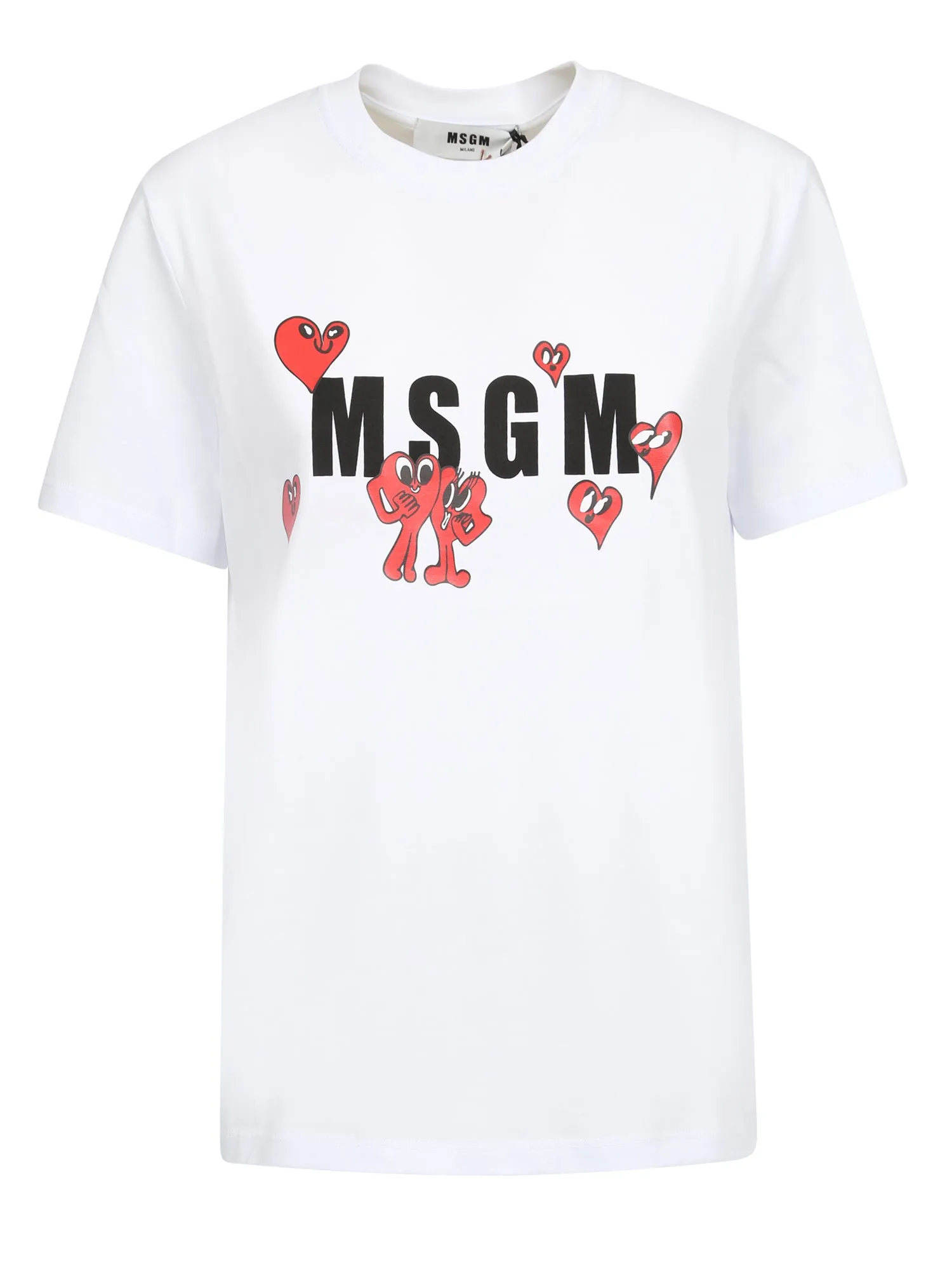 MSGM Logo Printed Crewneck T-Shirt