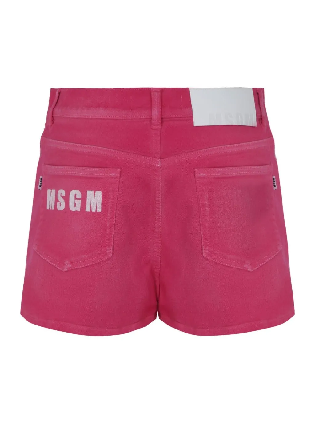 MSGM Logo Printed Denim Shorts