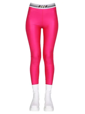 MSGM Logo Waistband High Waisted Legging