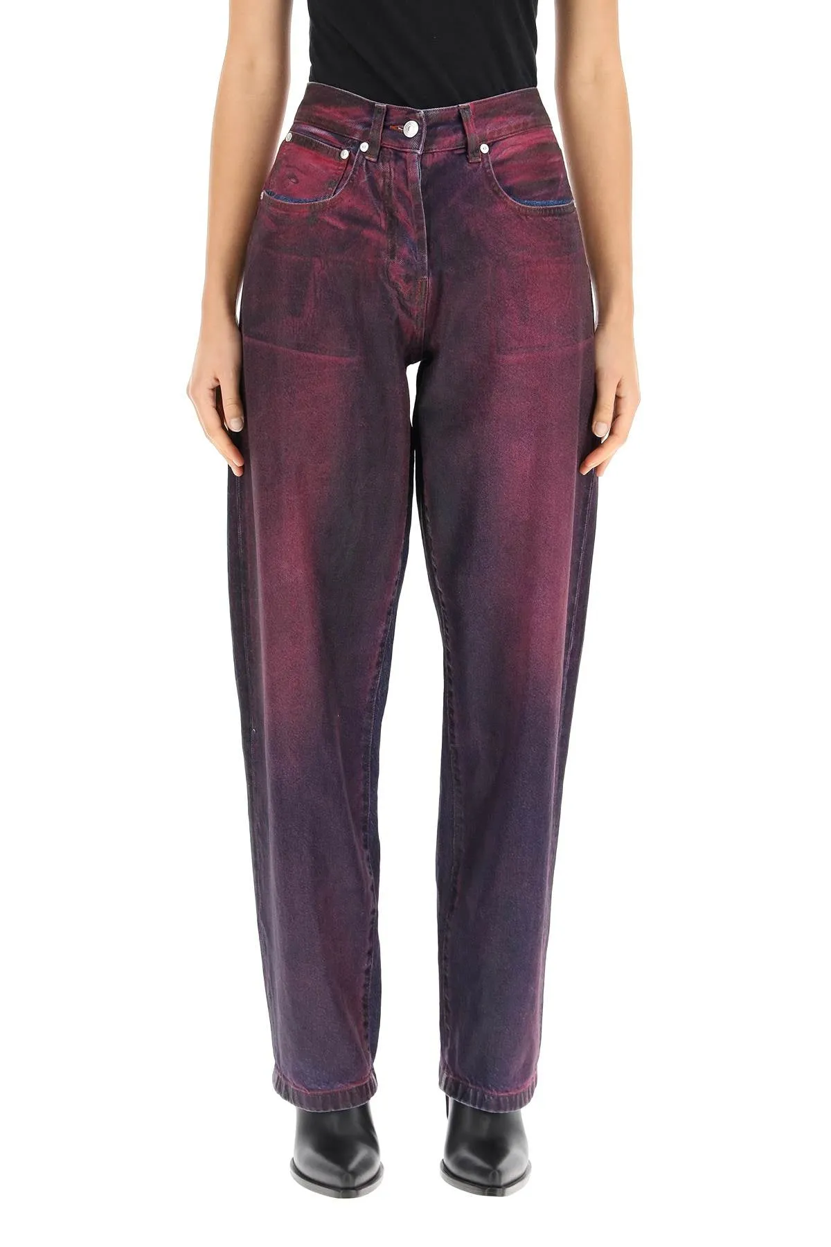 MSGM Straight-Leg Coated Jeans