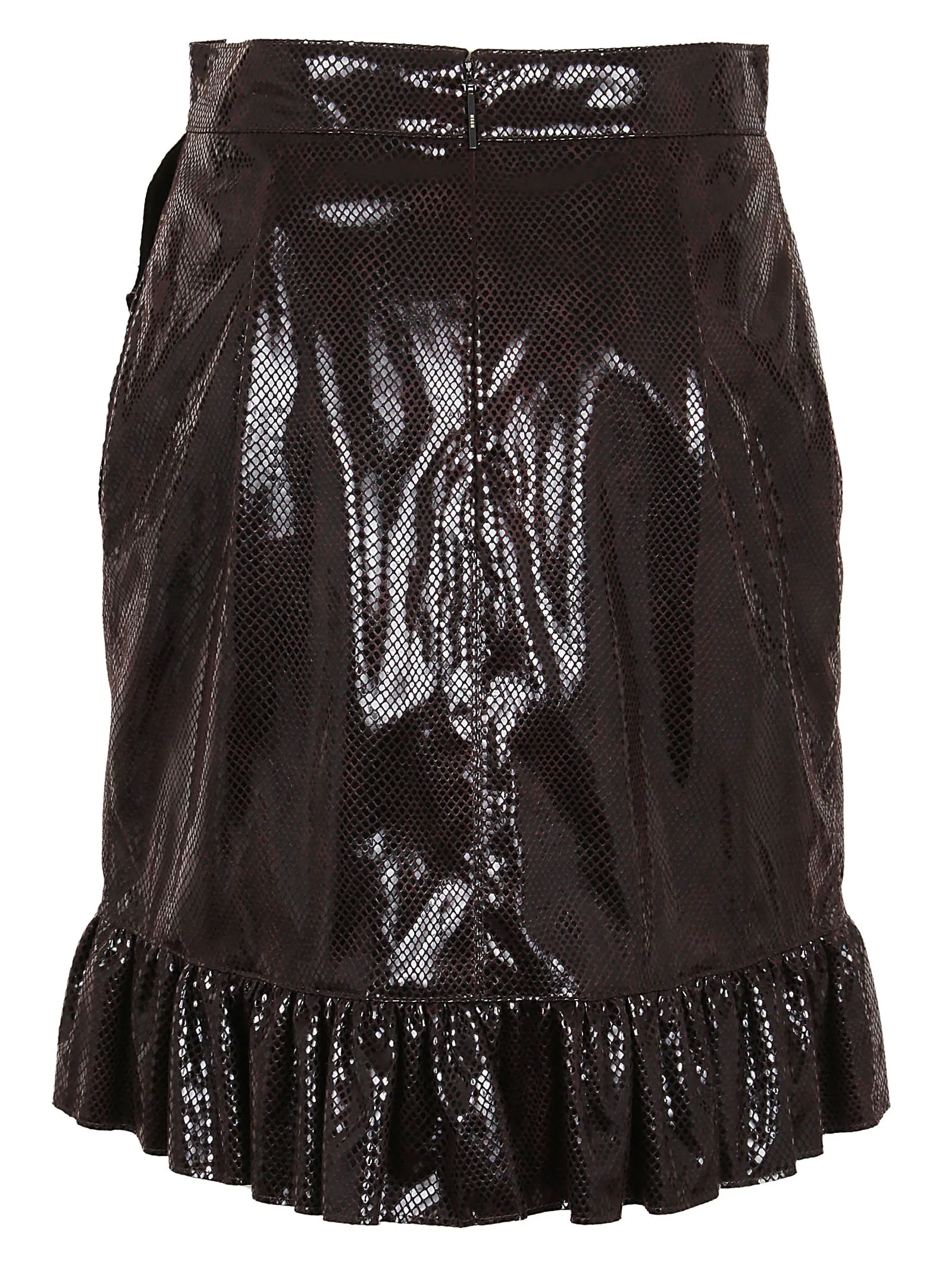 MSGM Zip-Up High Waist Ruffled Skirt