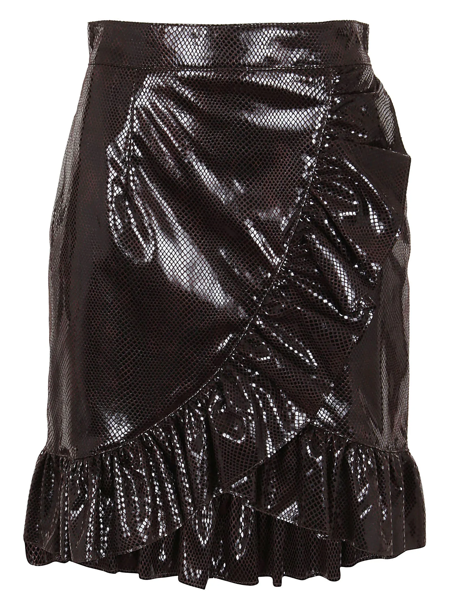 MSGM Zip-Up High Waist Ruffled Skirt