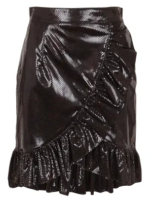 MSGM Zip-Up High Waist Ruffled Skirt