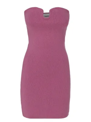 Nanushka Strapless Sweetheart Neck Knit Mini Dress
