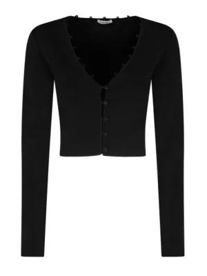 Nanushka V-Neck Button Hole Detailed Top