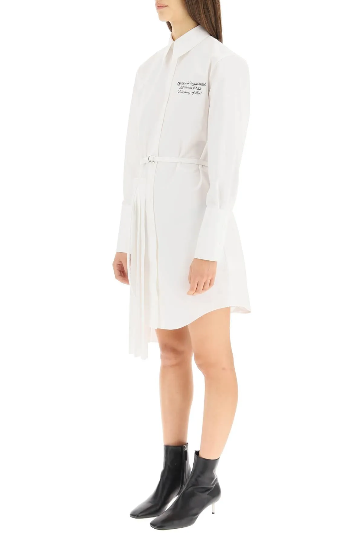Off-White Asymmetric Belted Dress