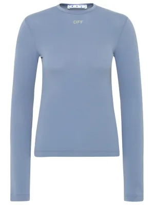 Off-White Crewneck Logo Printed Jersey Top