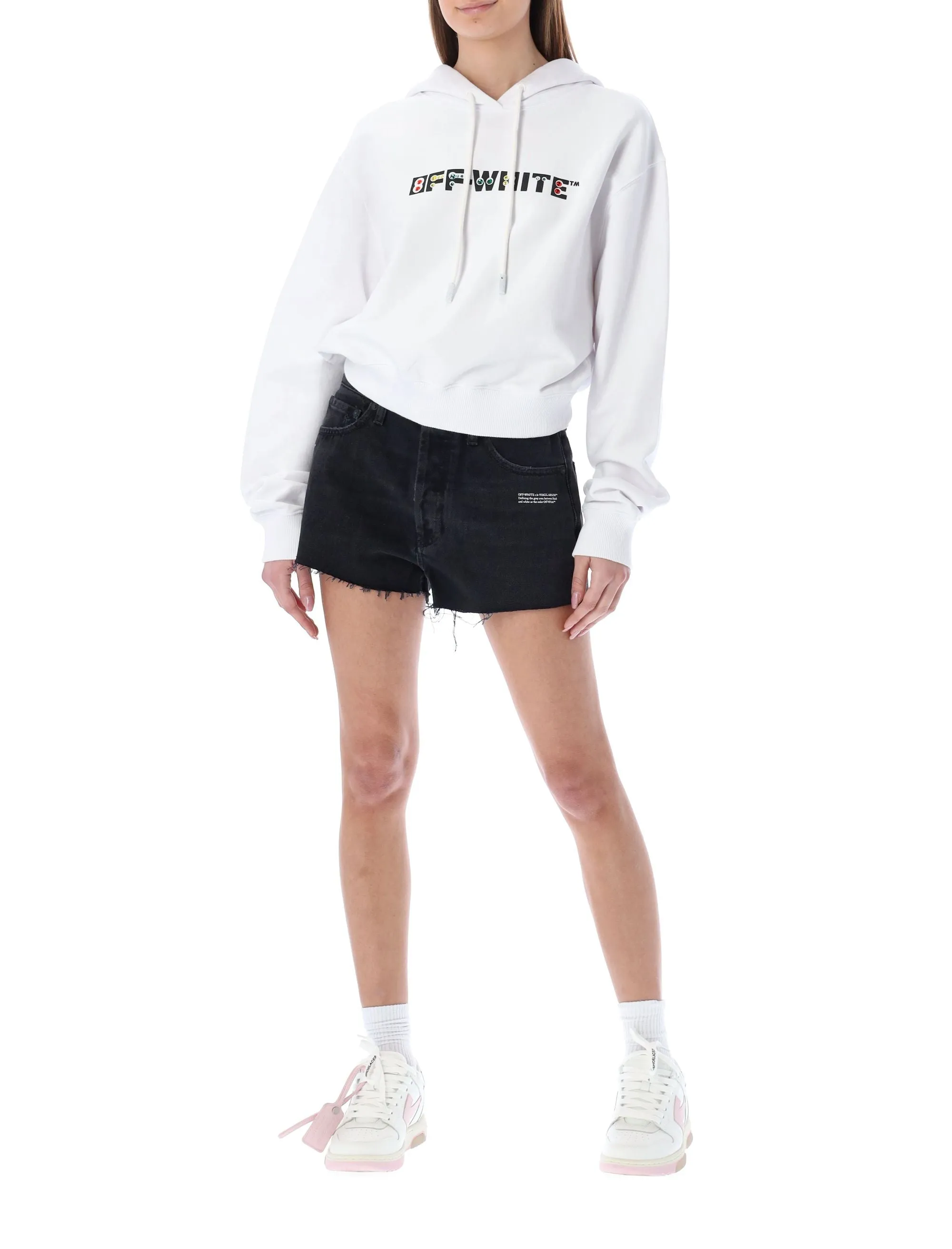 Off-White Embellished Logo Drawstring Hoodie