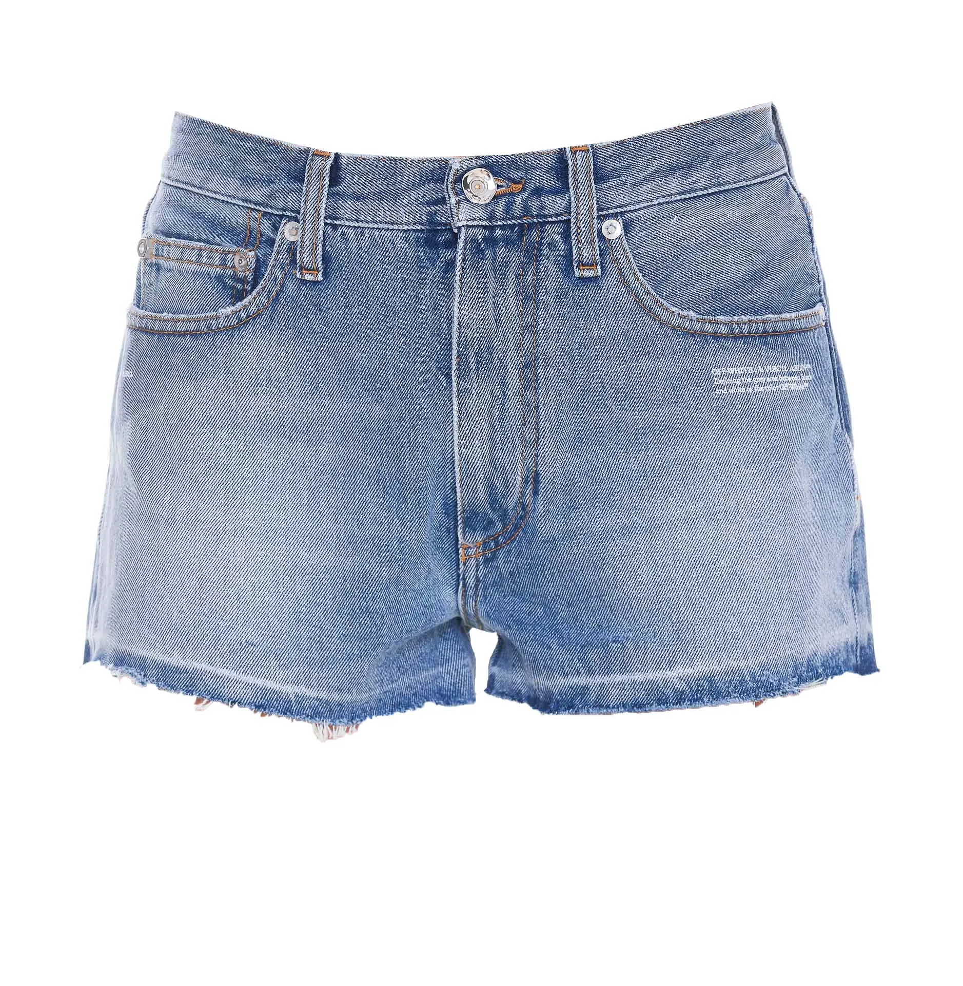 Off-White Frayed-Hem Denim Shorts