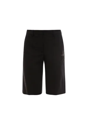 Off-White High Waisted Knee-Length Shorts