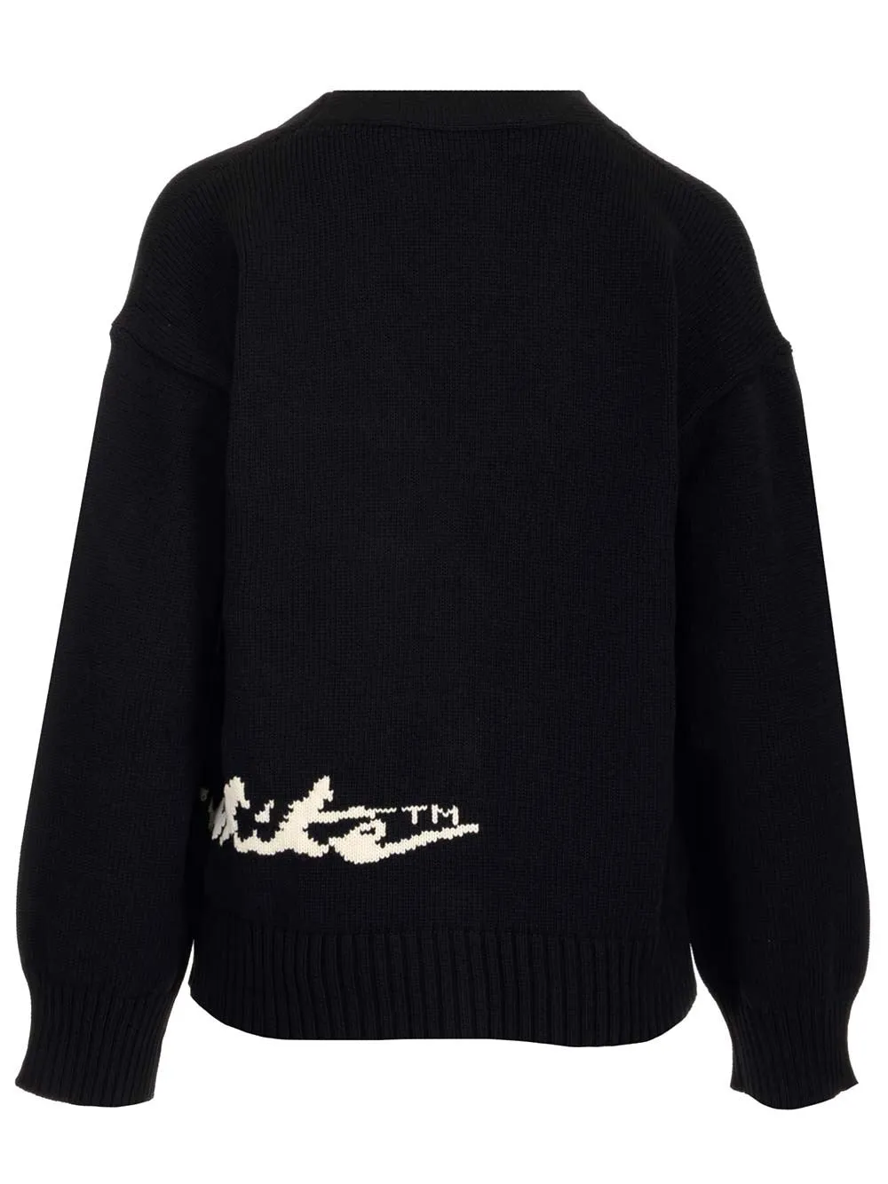 Off-White Logo Intarsia-Knit Cardigan