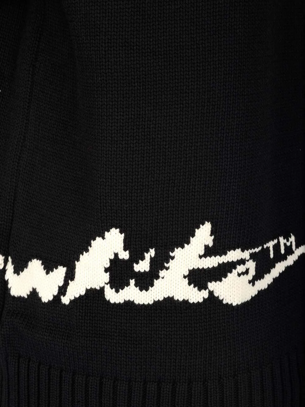 Off-White Logo Intarsia-Knit Cardigan