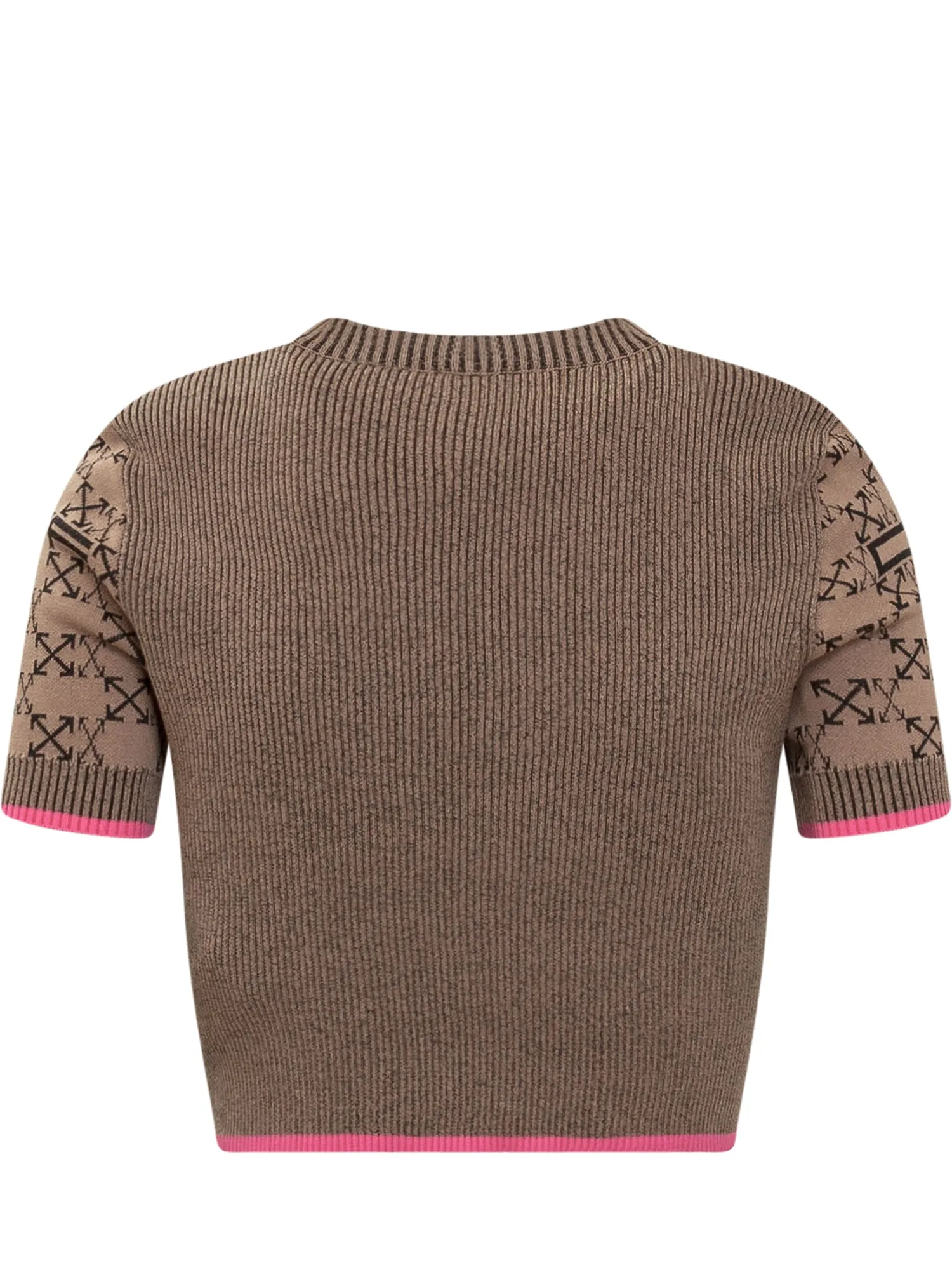 Off-White Logo Motif Cropped Knit Top