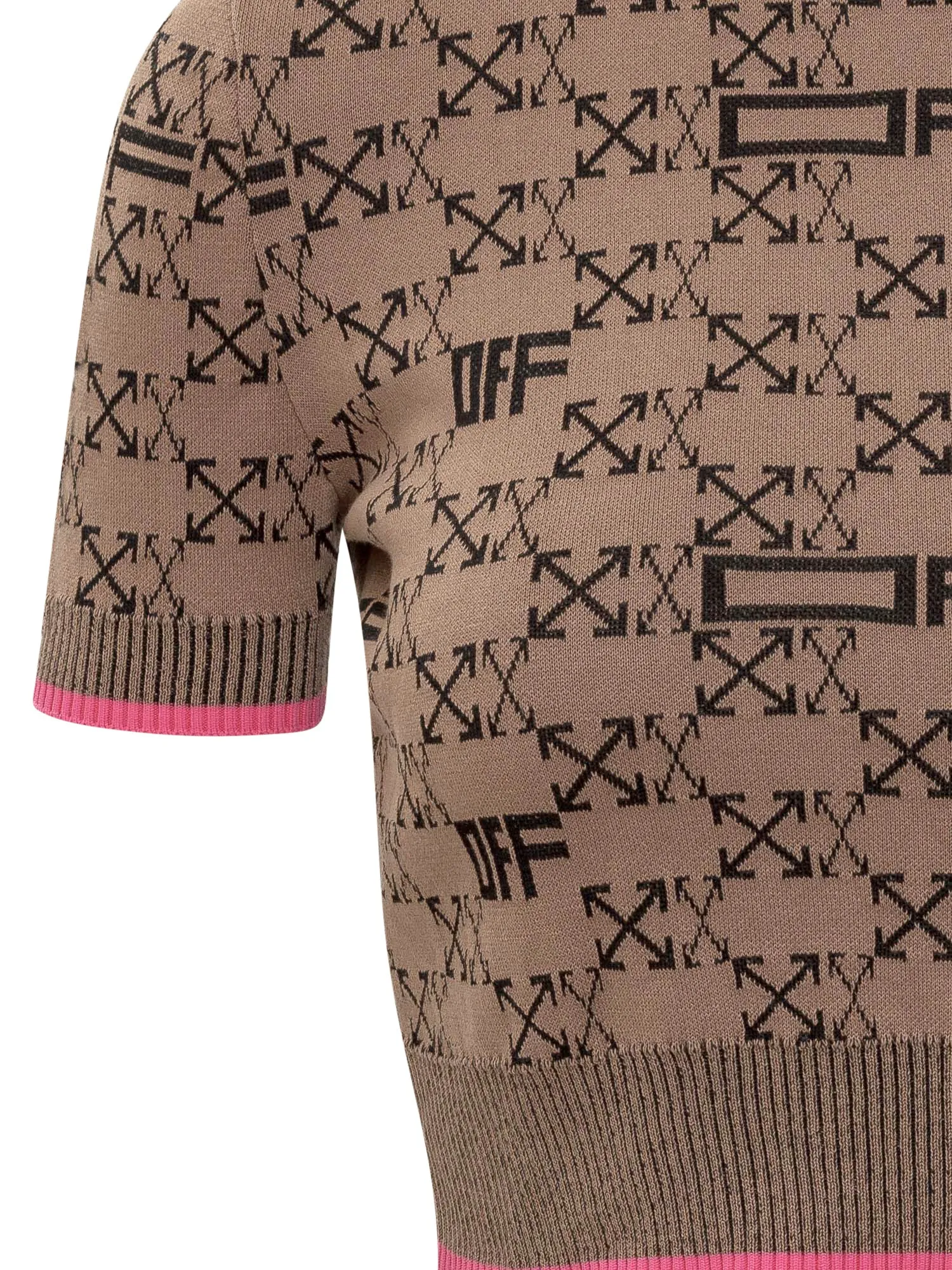 Off-White Logo Motif Cropped Knit Top