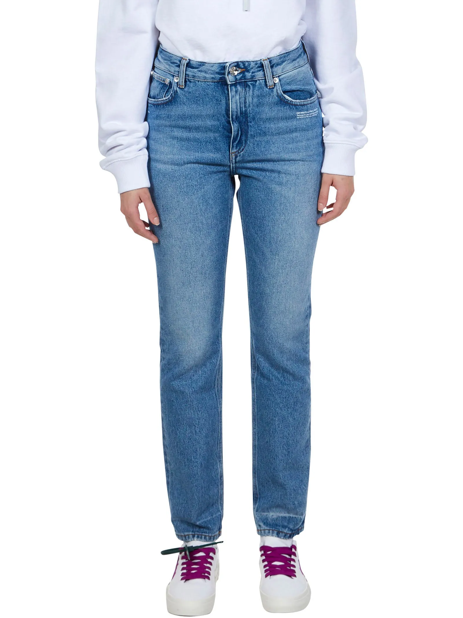 Off-White Logo Patch Mid-Rise Skinny Jeans