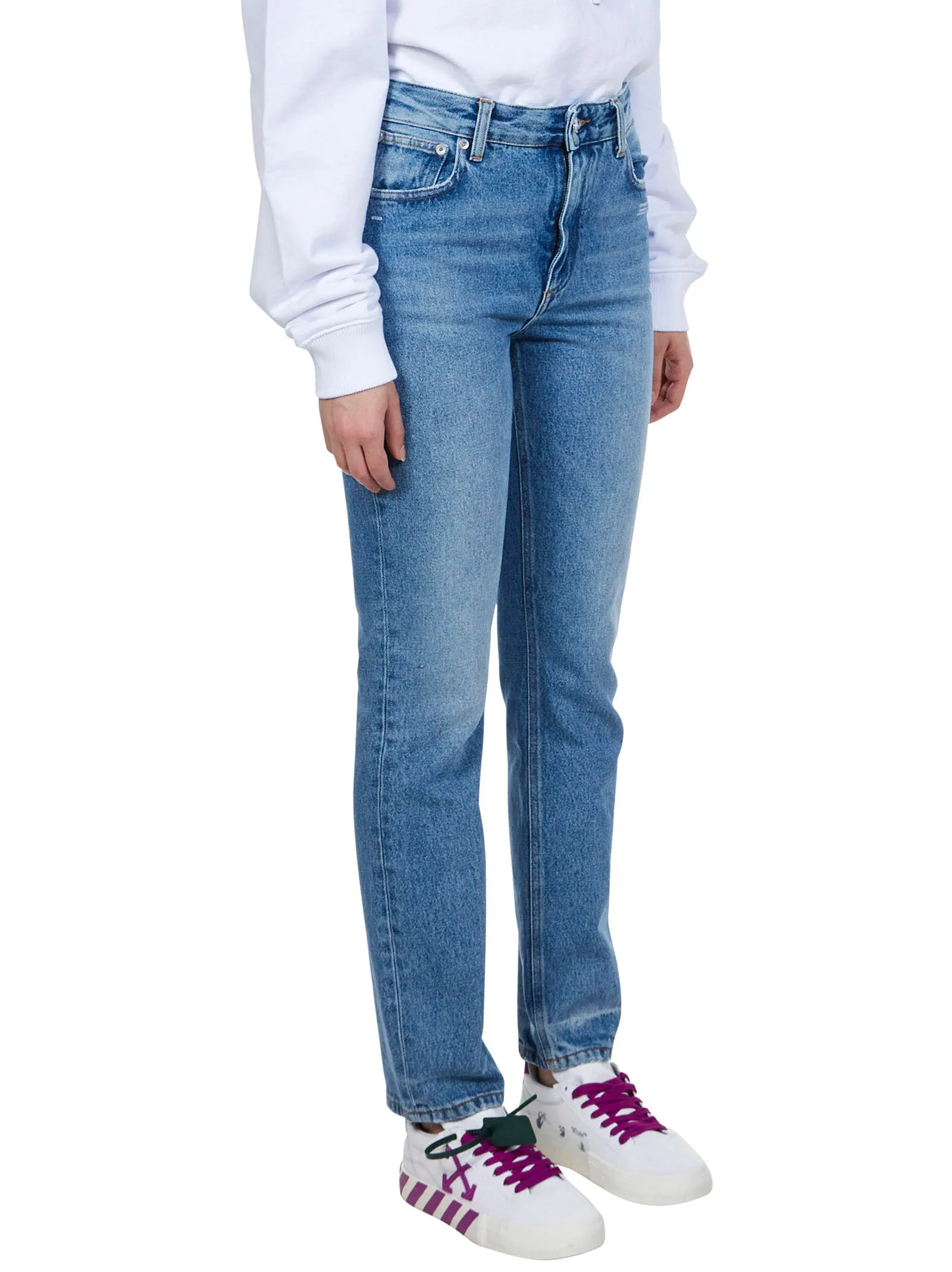Off-White Logo Patch Mid-Rise Skinny Jeans