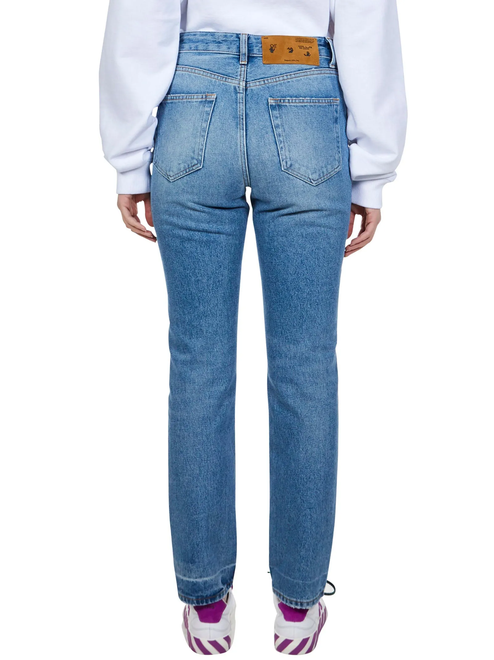 Off-White Logo Patch Mid-Rise Skinny Jeans