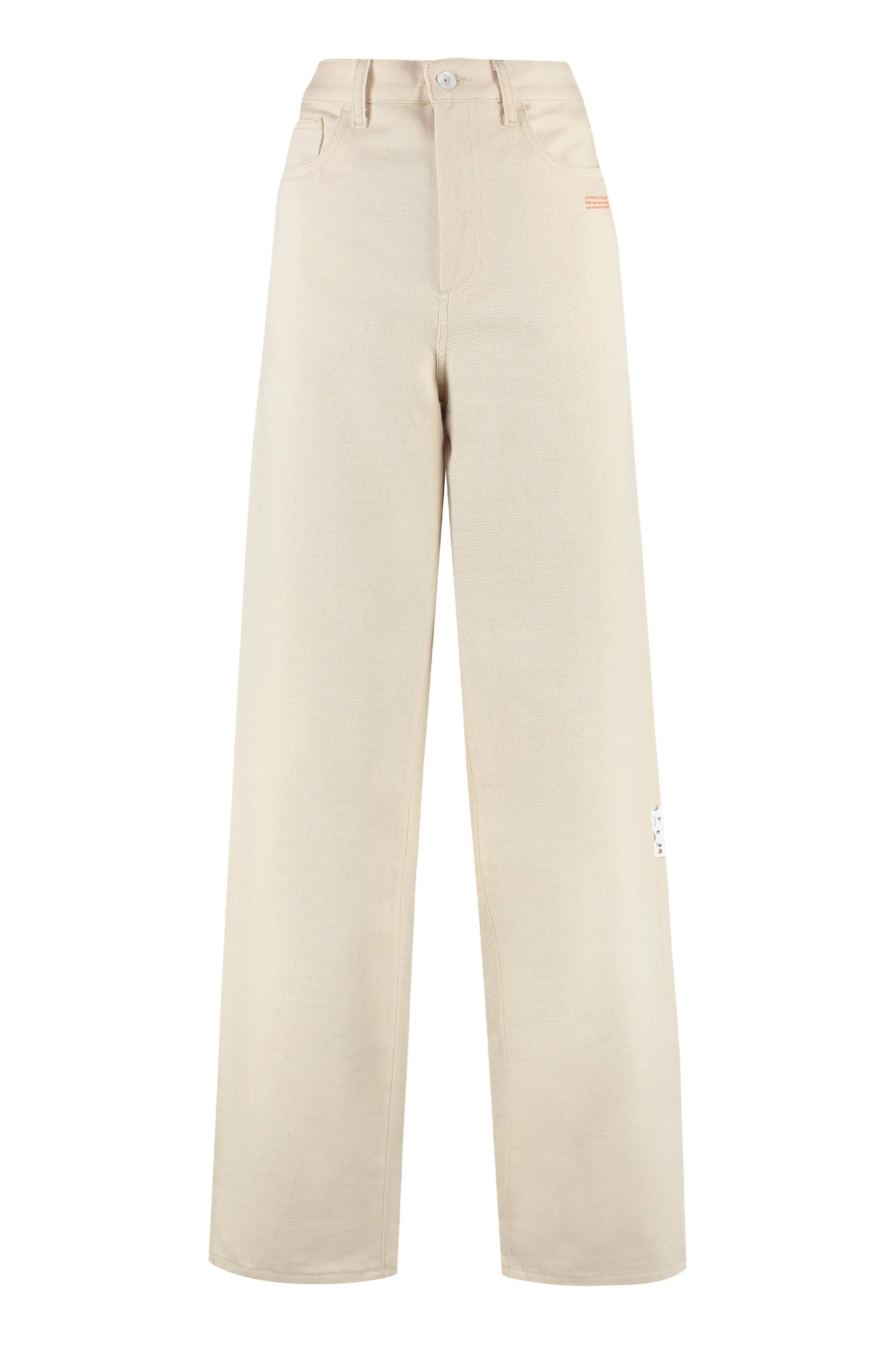 Off-White Logo Patch Straight-Leg Jeans