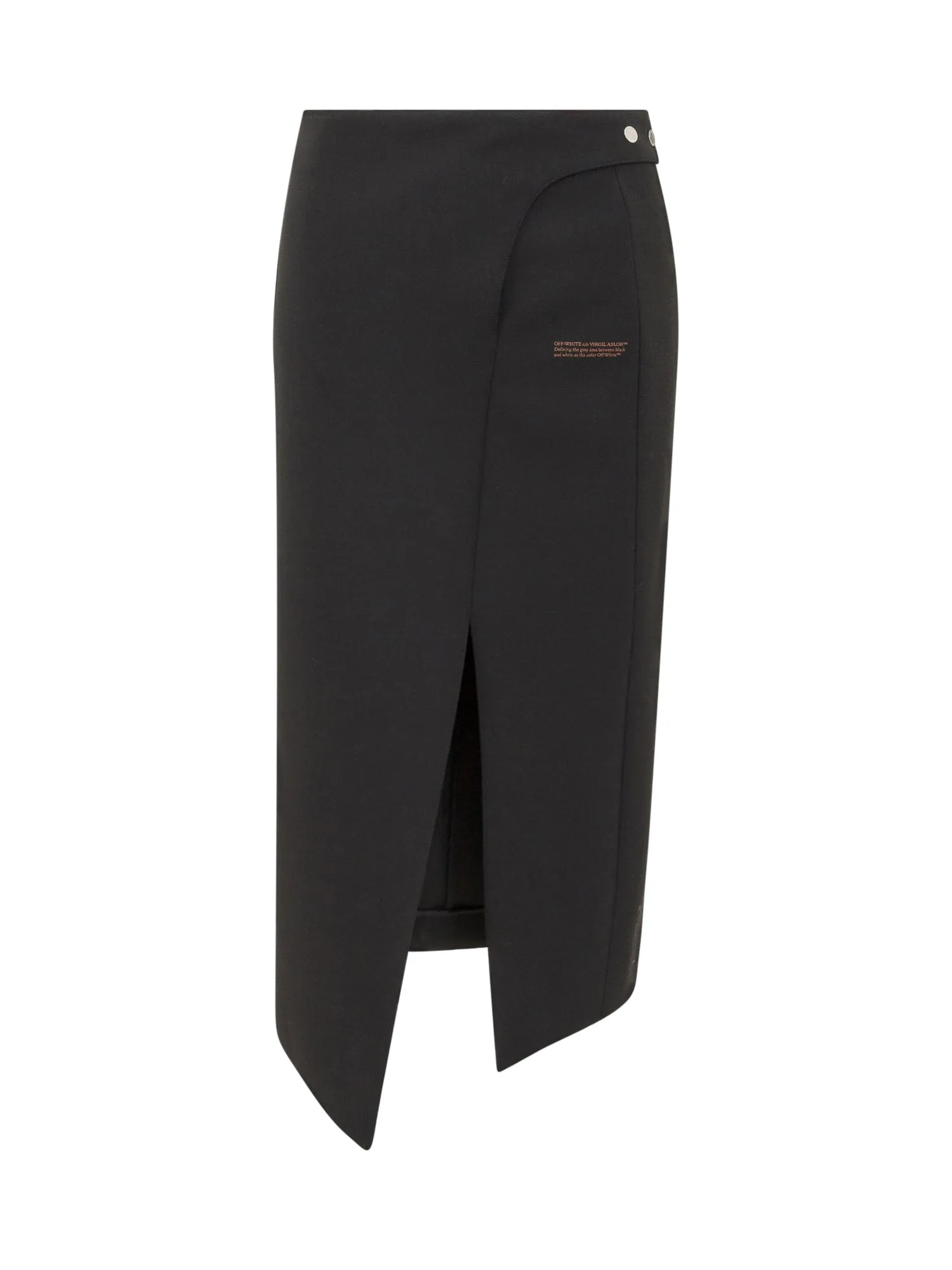 Off-White Logo Print Side-Slit Skirt
