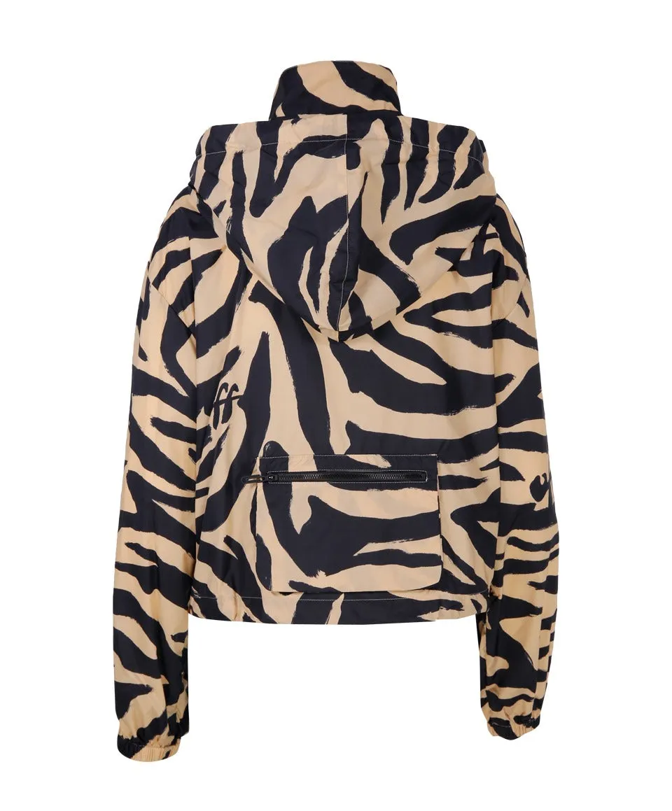 Off-White Logo Printed Zip-Up Long-Sleeved Jacket
