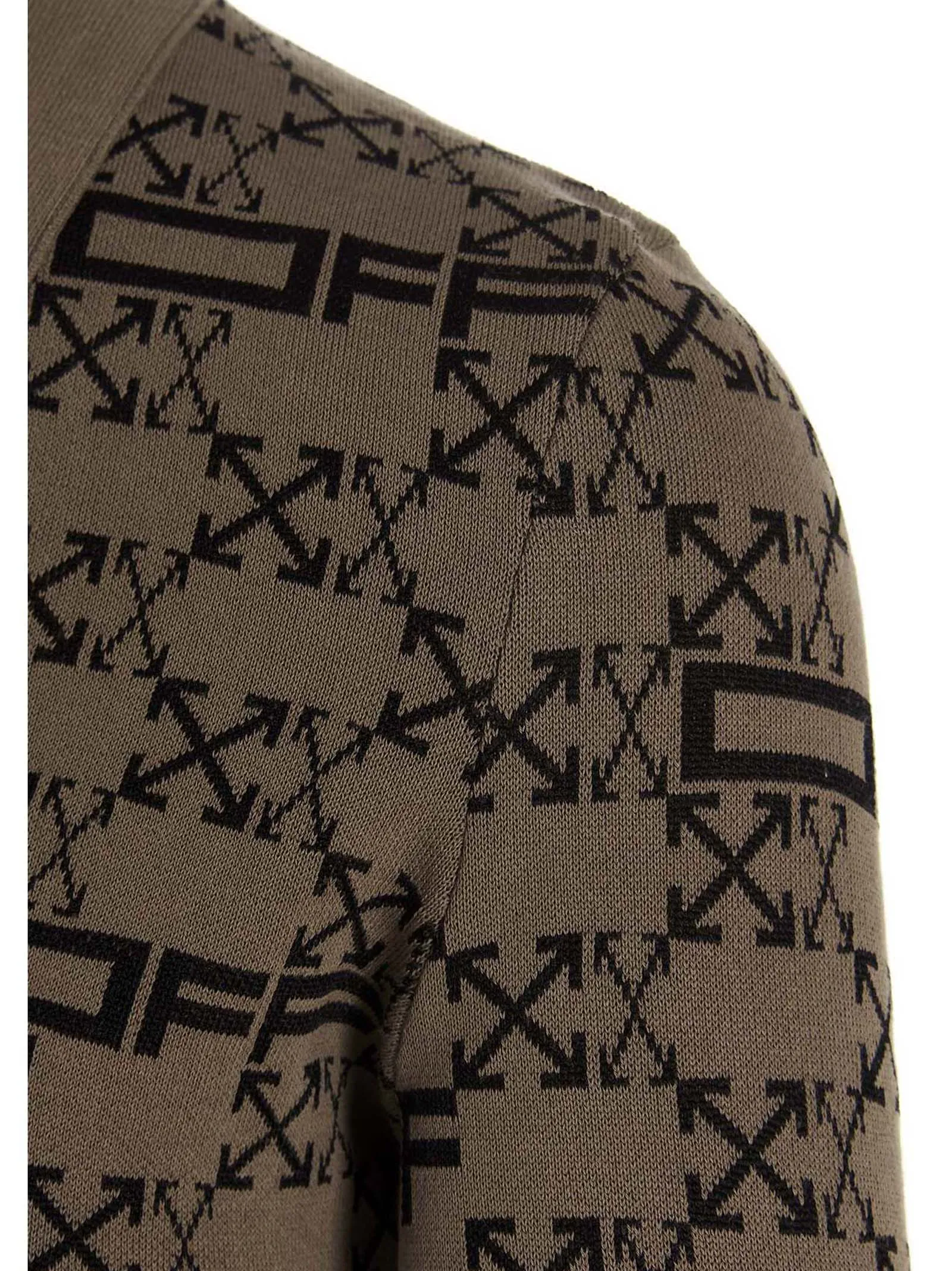 Off-White Monogram Cropped Knit Cardigan