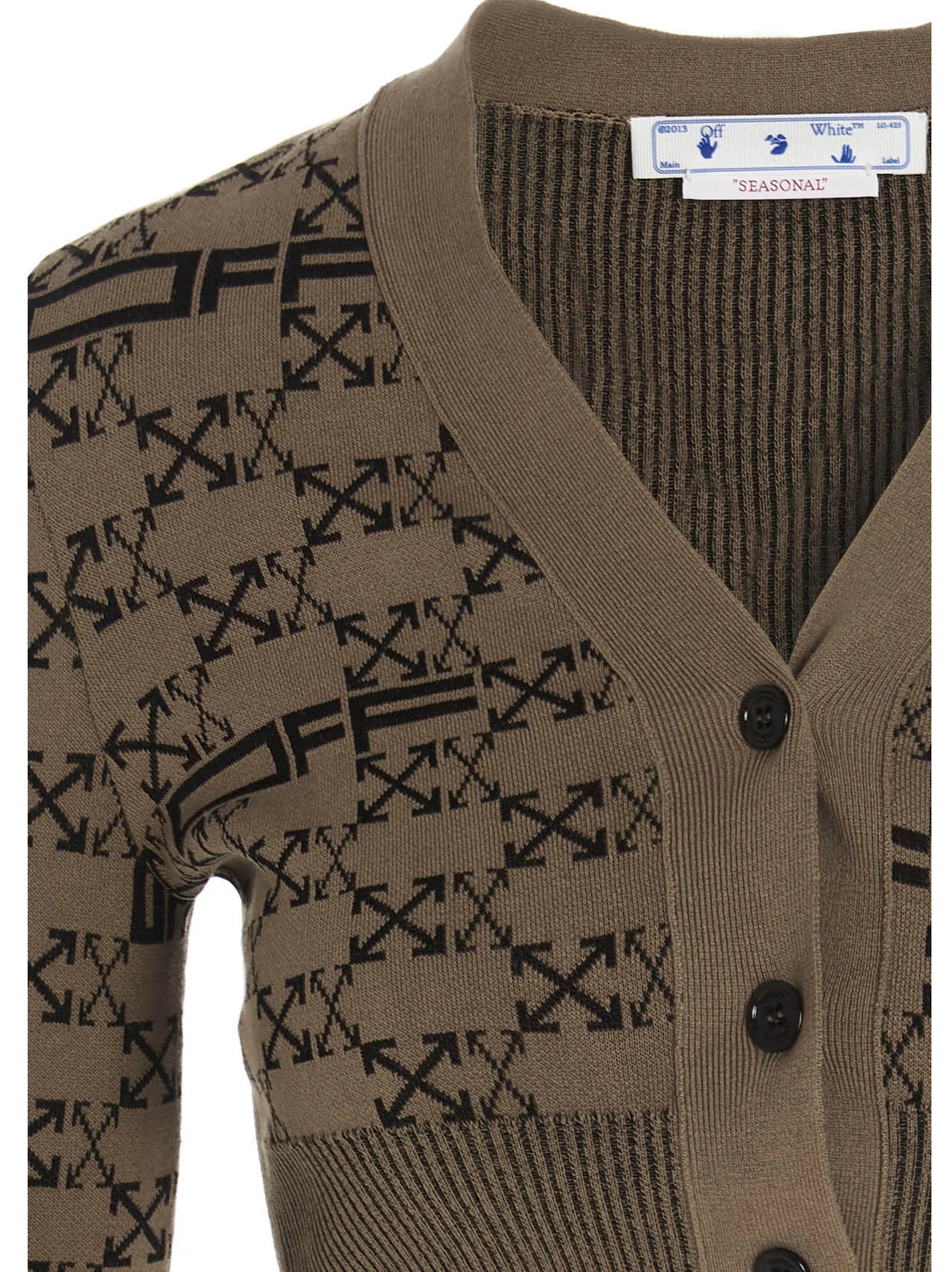 Off-White Monogram Cropped Knit Cardigan