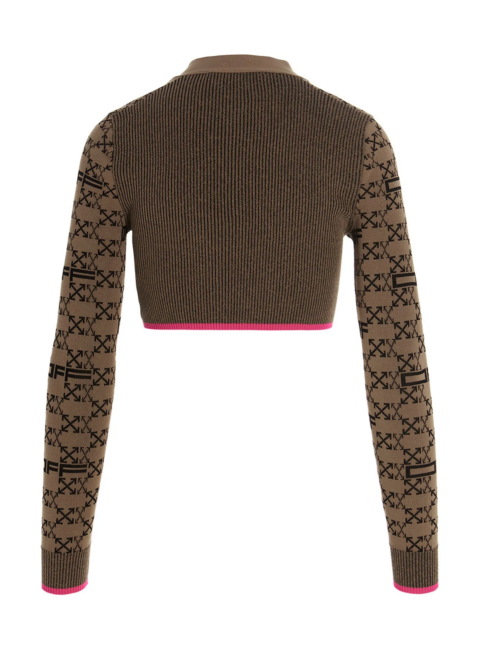 Off-White Monogram Cropped Knit Cardigan