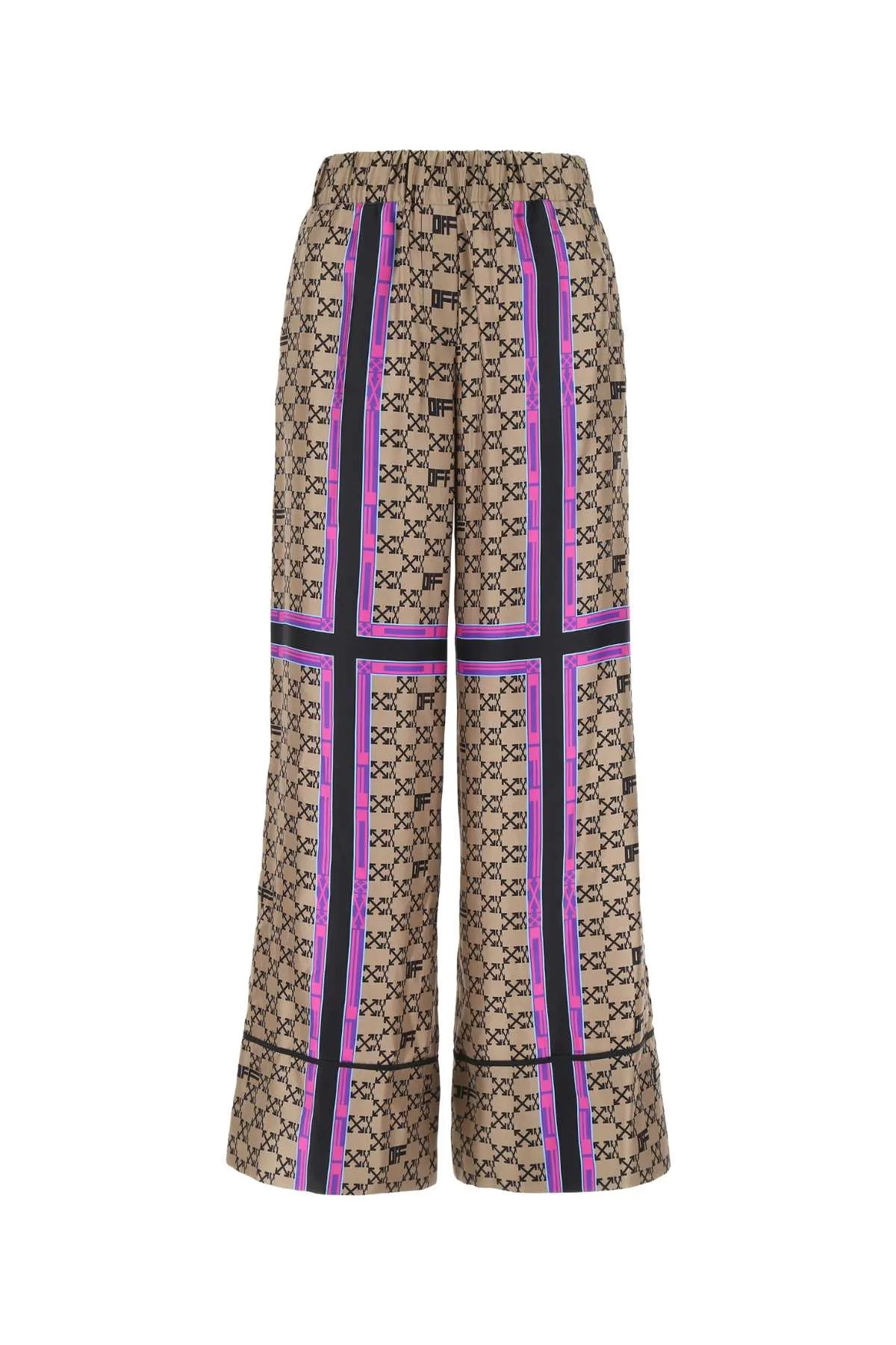 Off-White Monogram Print Wide Leg Pants