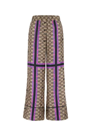 Off-White Monogram Print Wide Leg Pants