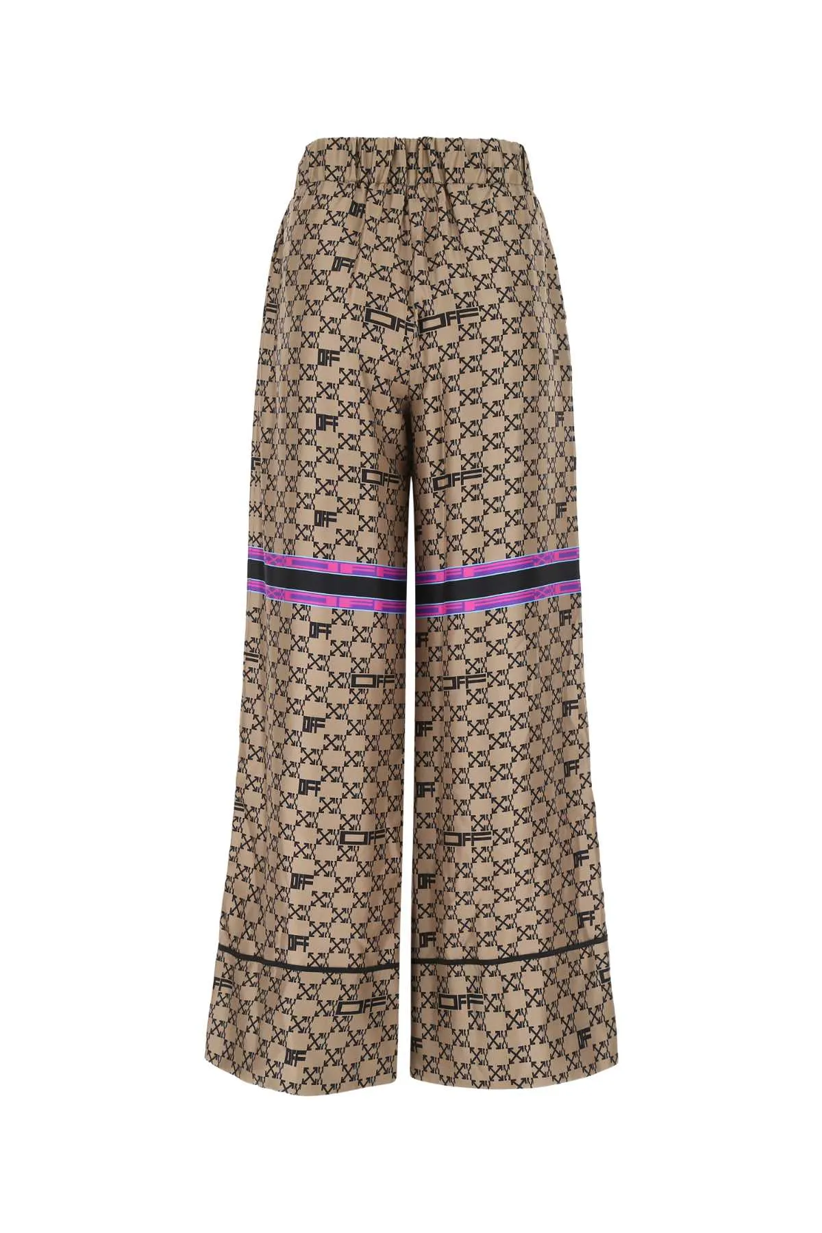 Off-White Monogram Print Wide Leg Pants