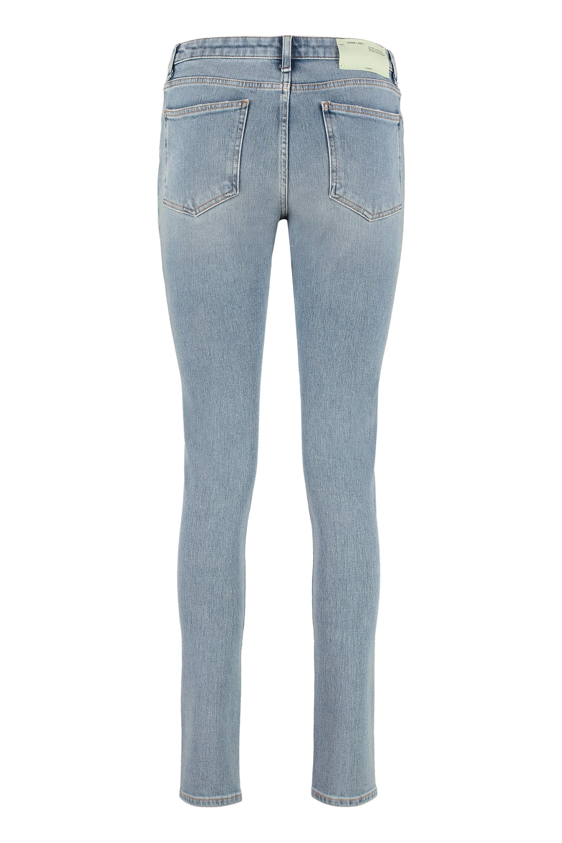 Off-White Printed Foulard Detail Slim-Fit Jeans