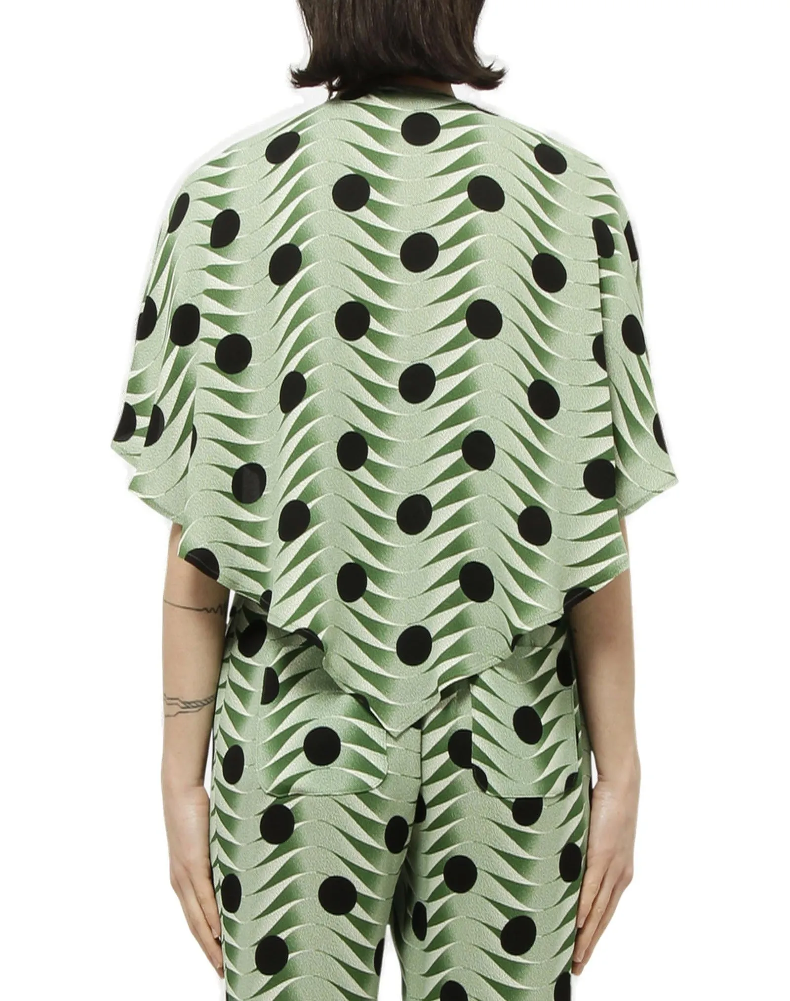 Paco Rabanne Buckle-Detail Short Sleeved Cape Top
