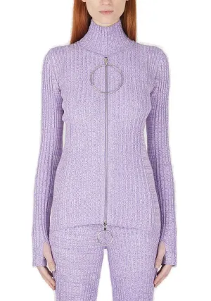 Paco Rabanne Circle Zipped Knit Top