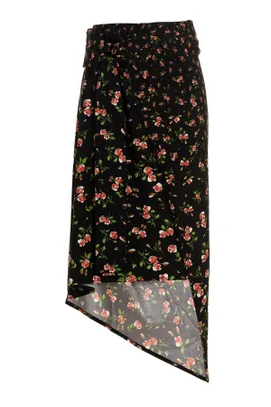 Paco Rabanne Floral Printed Asymmetric Skirt