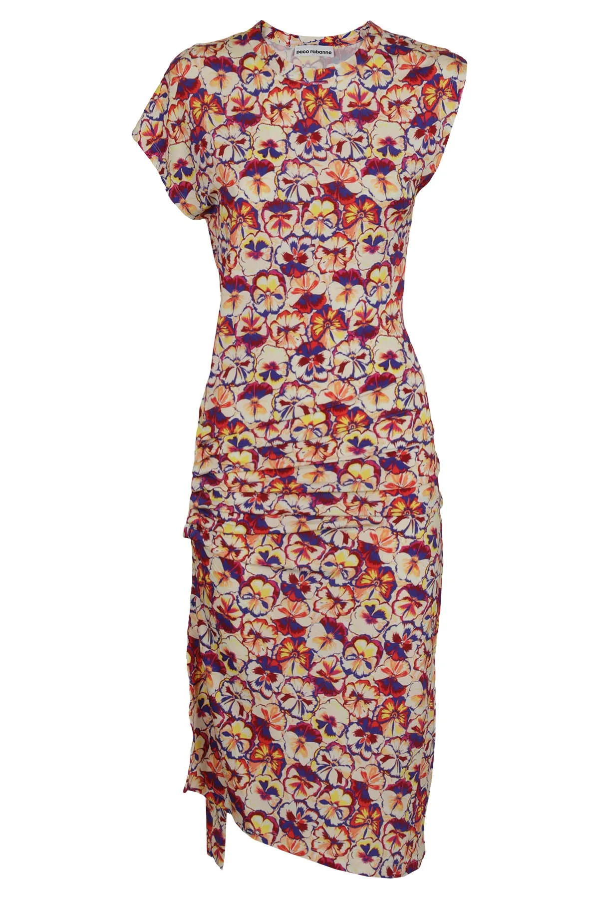 Paco Rabanne Floral-Printed Round Neck Dress