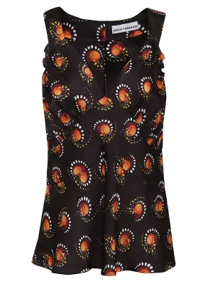 Paco Rabanne Graphic Printed V-Neck Sleeveless Top