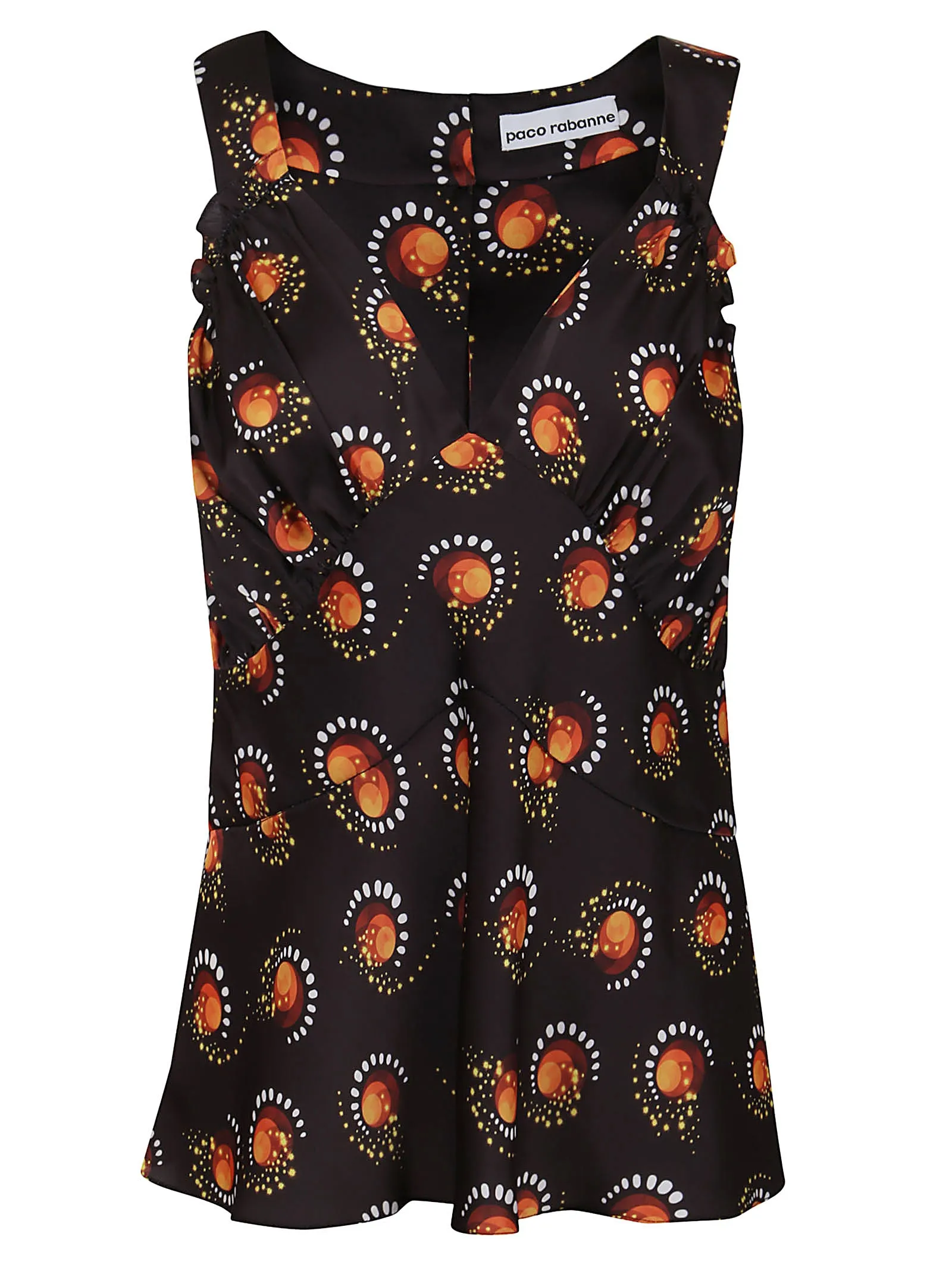 Paco Rabanne Graphic Printed V-Neck Sleeveless Top