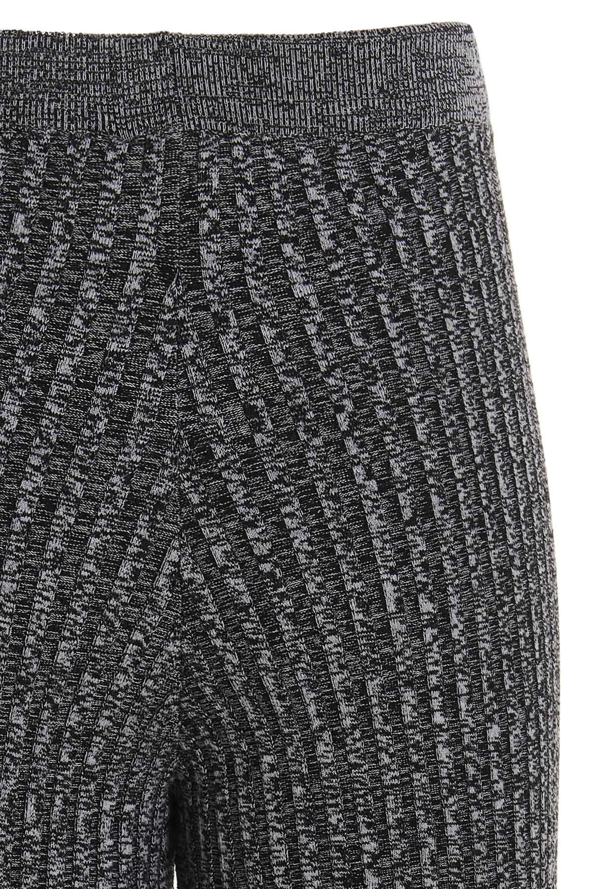 Paco Rabanne High-Waisted Knitted Flared Trousers